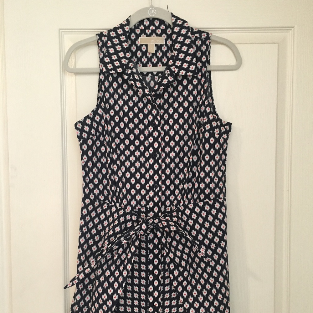 Michael Kors Red, White, Blue Tie Front Dress